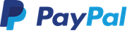 PayPal logo in blue on white background