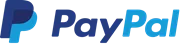 PayPal logo in blue on white background