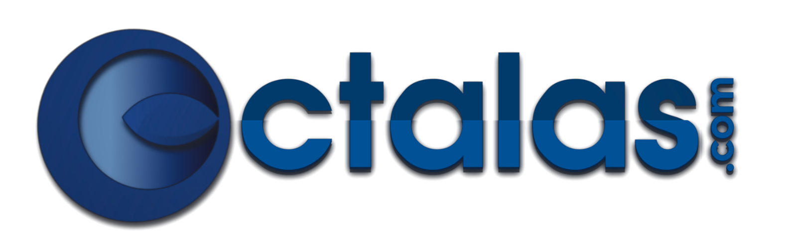 Octalas.com blue logo with circular leaf icon