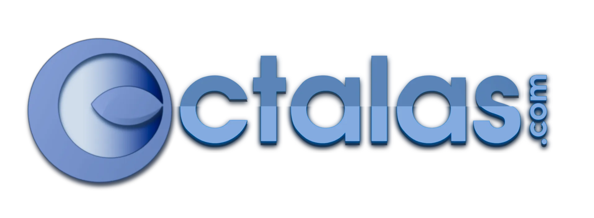 Octalas.com blue logo with circular leaf icon