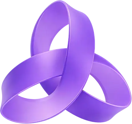 Purple abstract intertwined ribbon logo