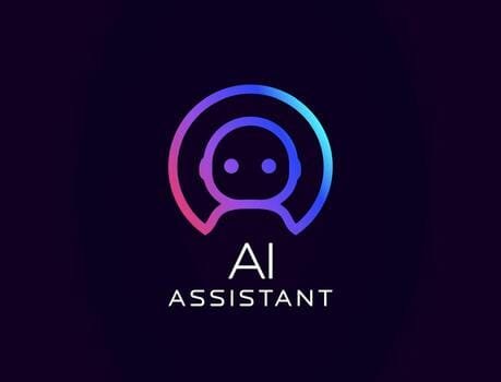 Gradient AI assistant logo on dark background